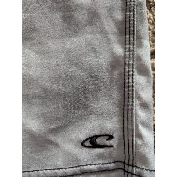 O'Neill Men's Brown & Gray Black Striped Mid-Rise Drawstring Board Shorts Size 3 - Picture 9 of 9